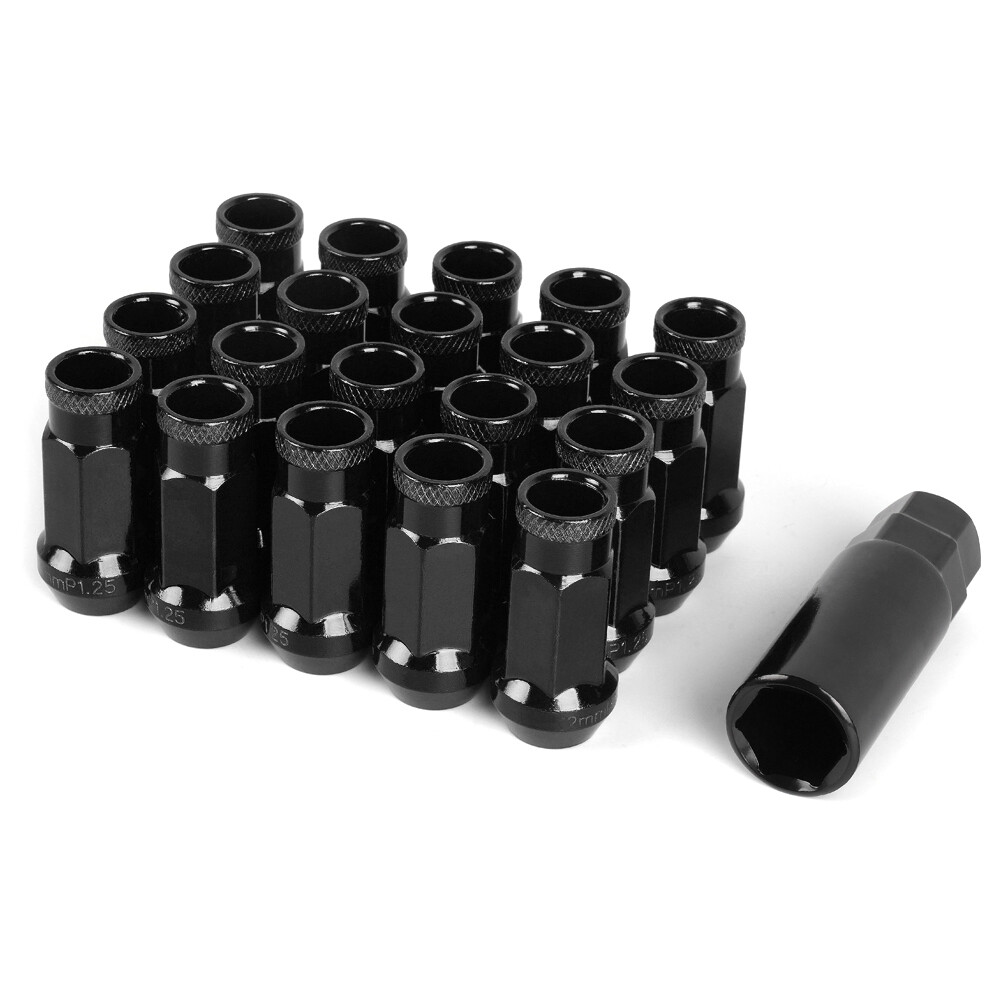 20PCS 12x1.5 Forged Steel Lug Nuts 47mm Open End Cone Seat M12 x 1.5mm w/ Key