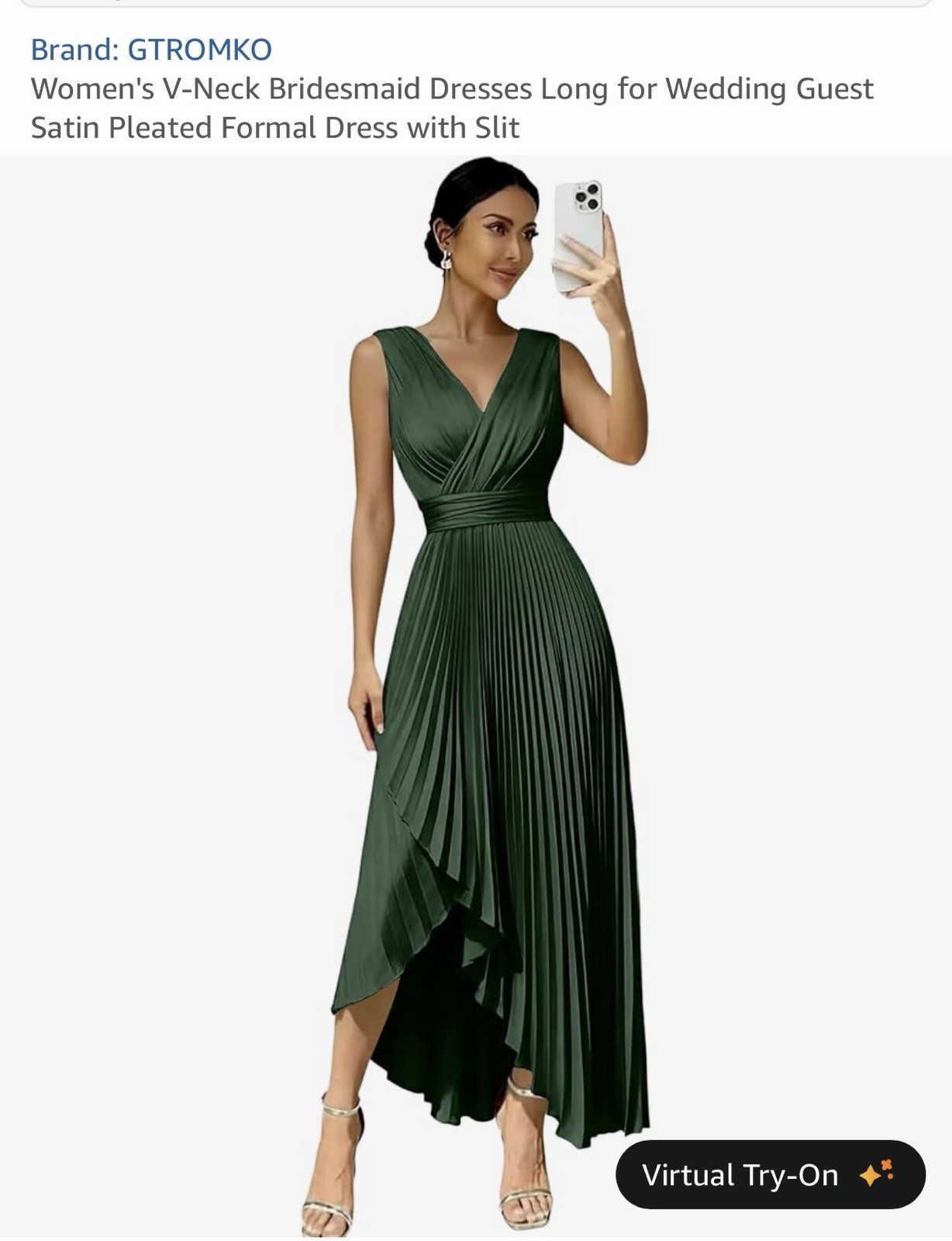 Women\'s V-Neck Bridesmaid Dresses Long for Wedding Guest Satin