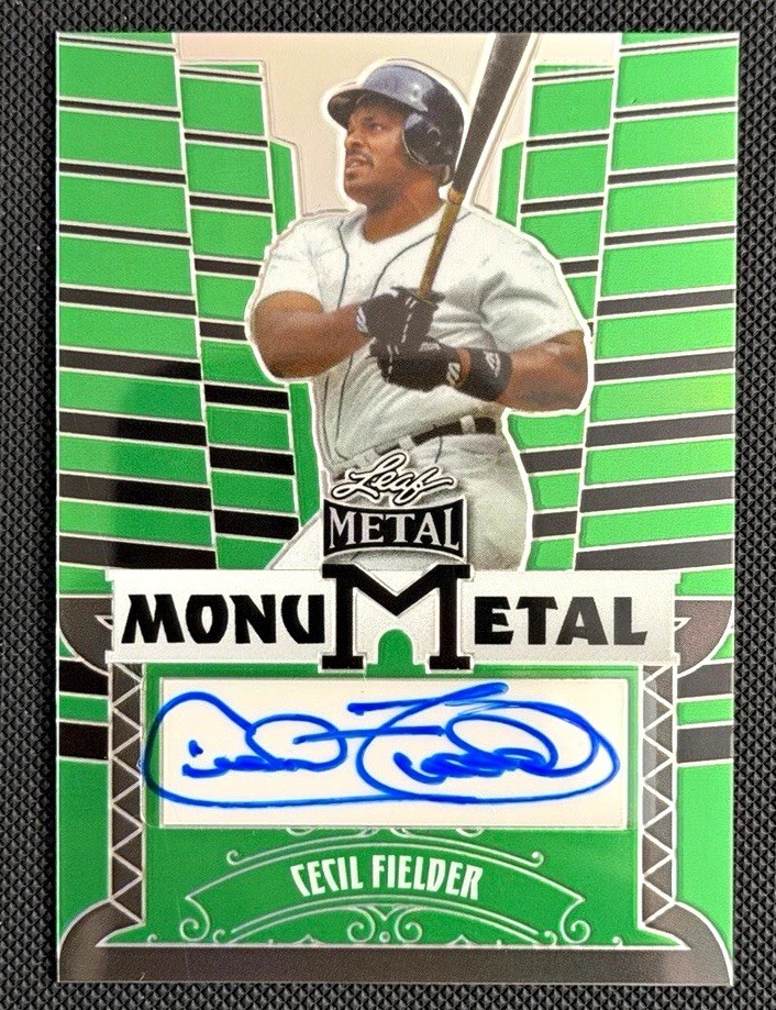 2024 Leaf Metal Cecil Fielder MonuMetal Green Prismatic Auto /8 #MM-CF1 Tigers 2024 Leaf Metal Cecil Fielder MonuMetal Green Prismatic Auto /8 #MM-CF1 Tigers