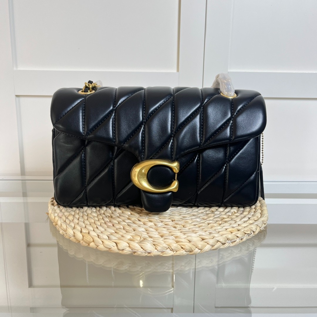 Coach CP150 Quilted Shoulder Bag Black Leather Gold Chain New w/ Bag Coach CP150 Quilted Shoulder Bag Black Leather Gold Chain New w/ Bag