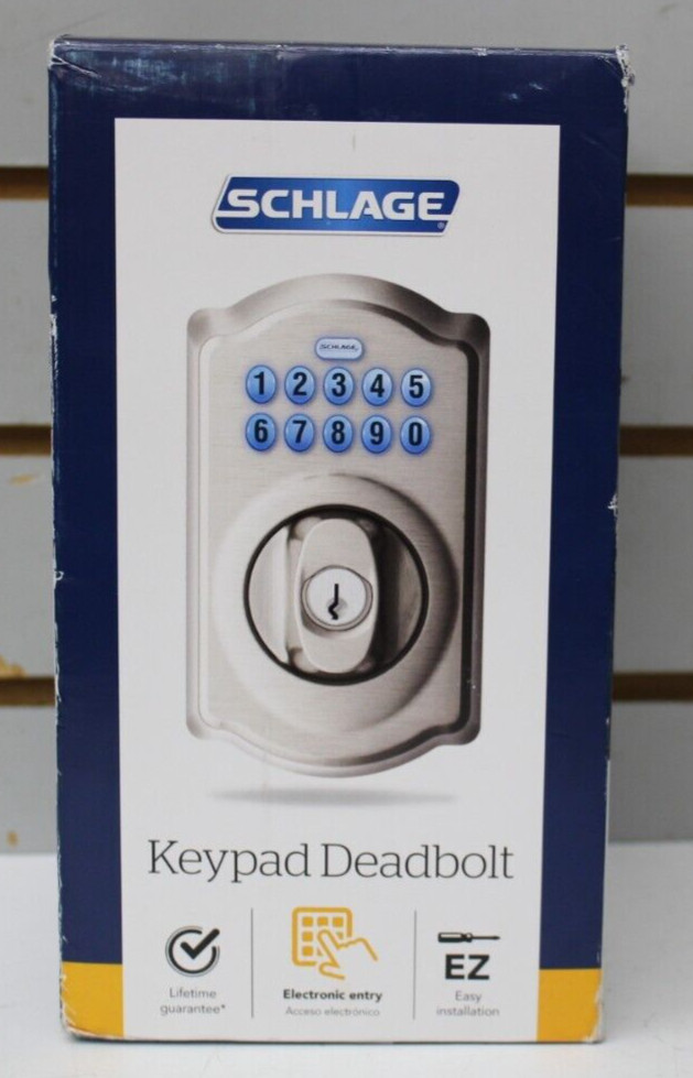 Schlage BE365VCAM619 Camelot Keypad Deadbolt - Satin Nickel 