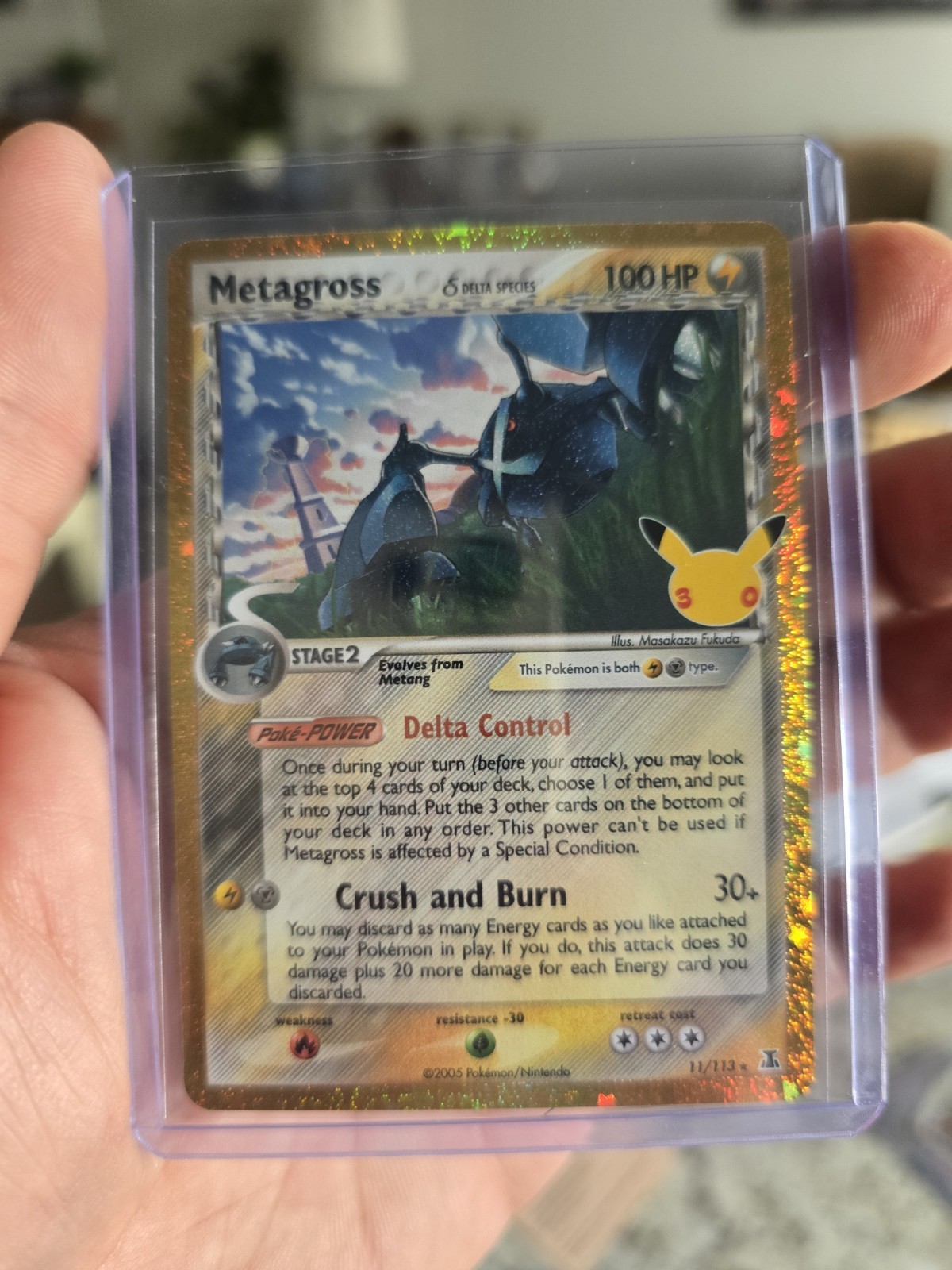 Metagross Delta Species Gold Border 11/113 Pokemon 30th Celebration Anniversary Metagross Delta Species Gold Border 11/113 Pokemon 30th Celebration Anniversary