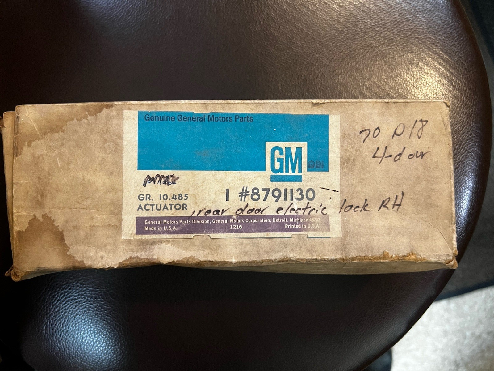 Cadillac GM Early 1970’s RH Rear Power Door Lock Actuator Solenoid 8791130 Cadillac GM Early 1970’s RH Rear Power Door Lock Actuator Solenoid 8791130