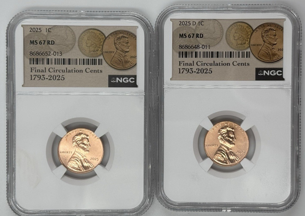 2025 P D Lincoln Shield Cent 1c NGC MS 67 ⭐Final Circulation Label⭐2 Coin Set 2025 P D Lincoln Shield Cent 1c NGC MS 67 ⭐Final Circulation Label⭐2 Coin Set