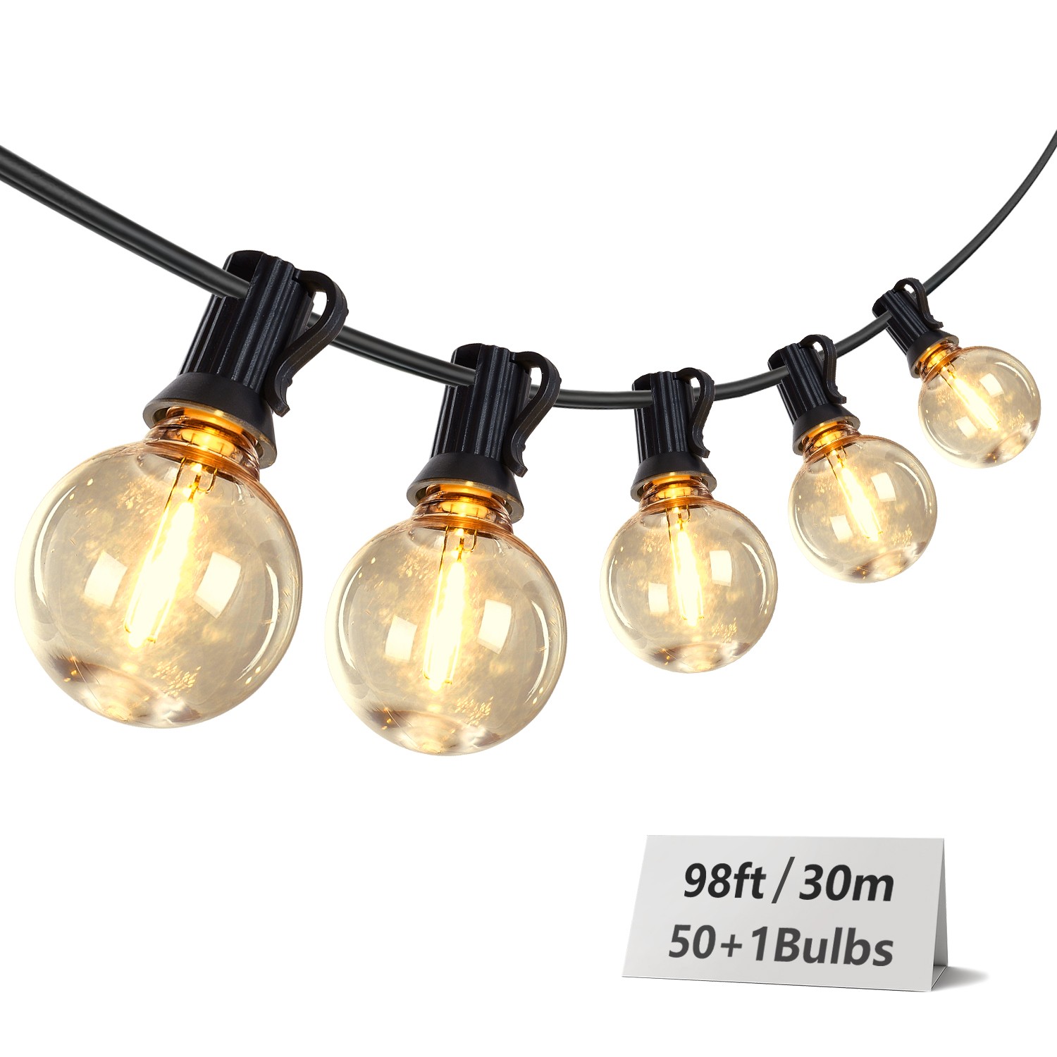 100FT - 200FT Outdoor String Lights LED Patio Waterproof Shatterproof G40 Bulbs