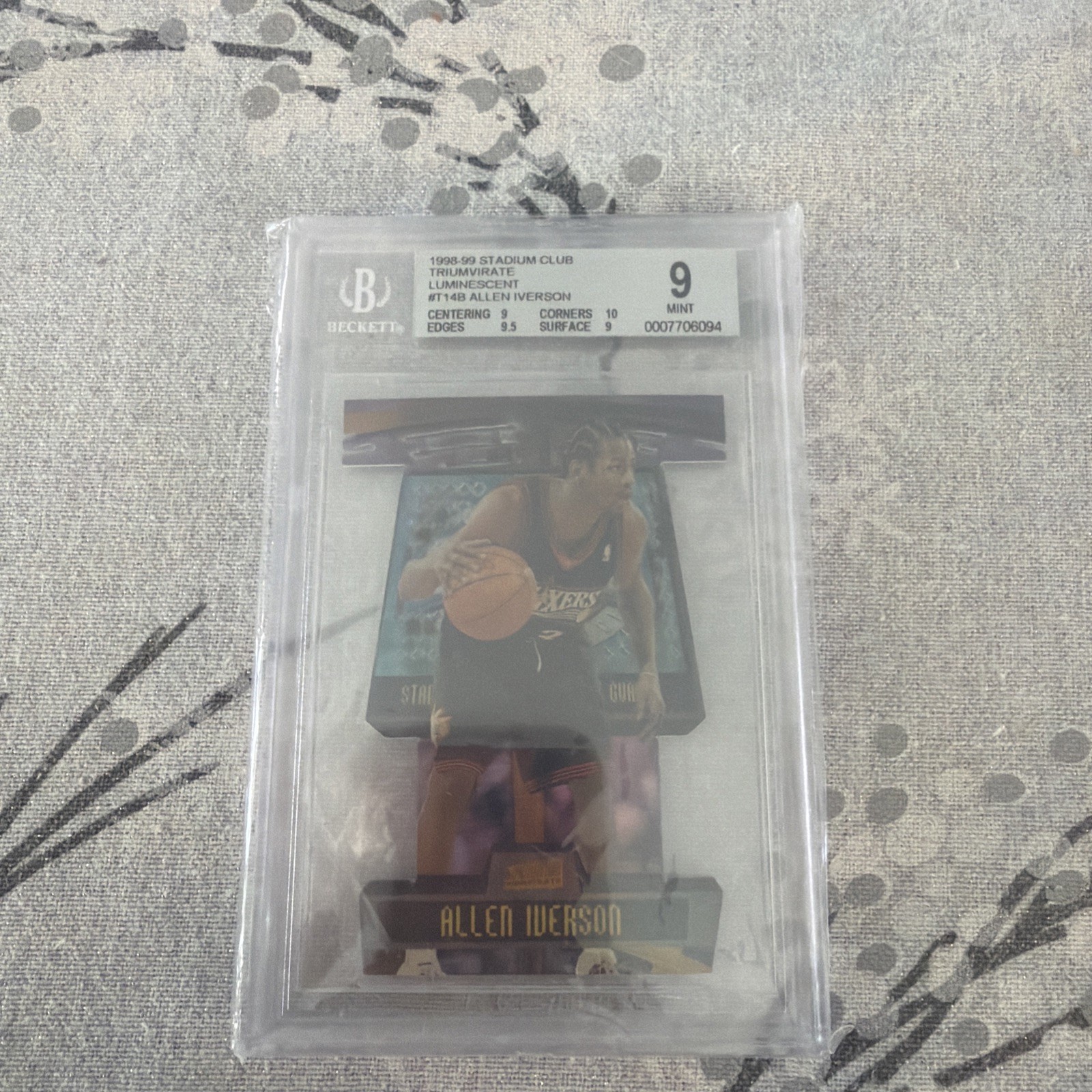 1998-99 Topps Stadium Club Triumvirate Allen Iverson #T14B BGS 9