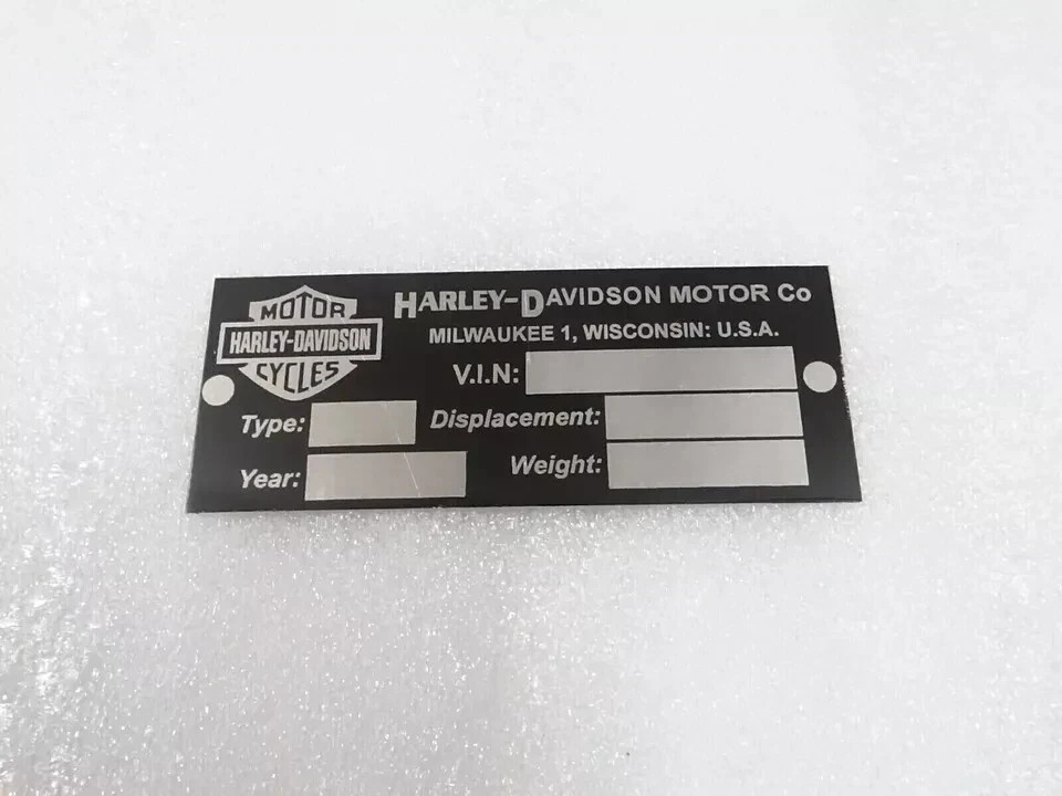 DATA PLATE FIT FOR VINTAGE HARLEY DAVIDSON