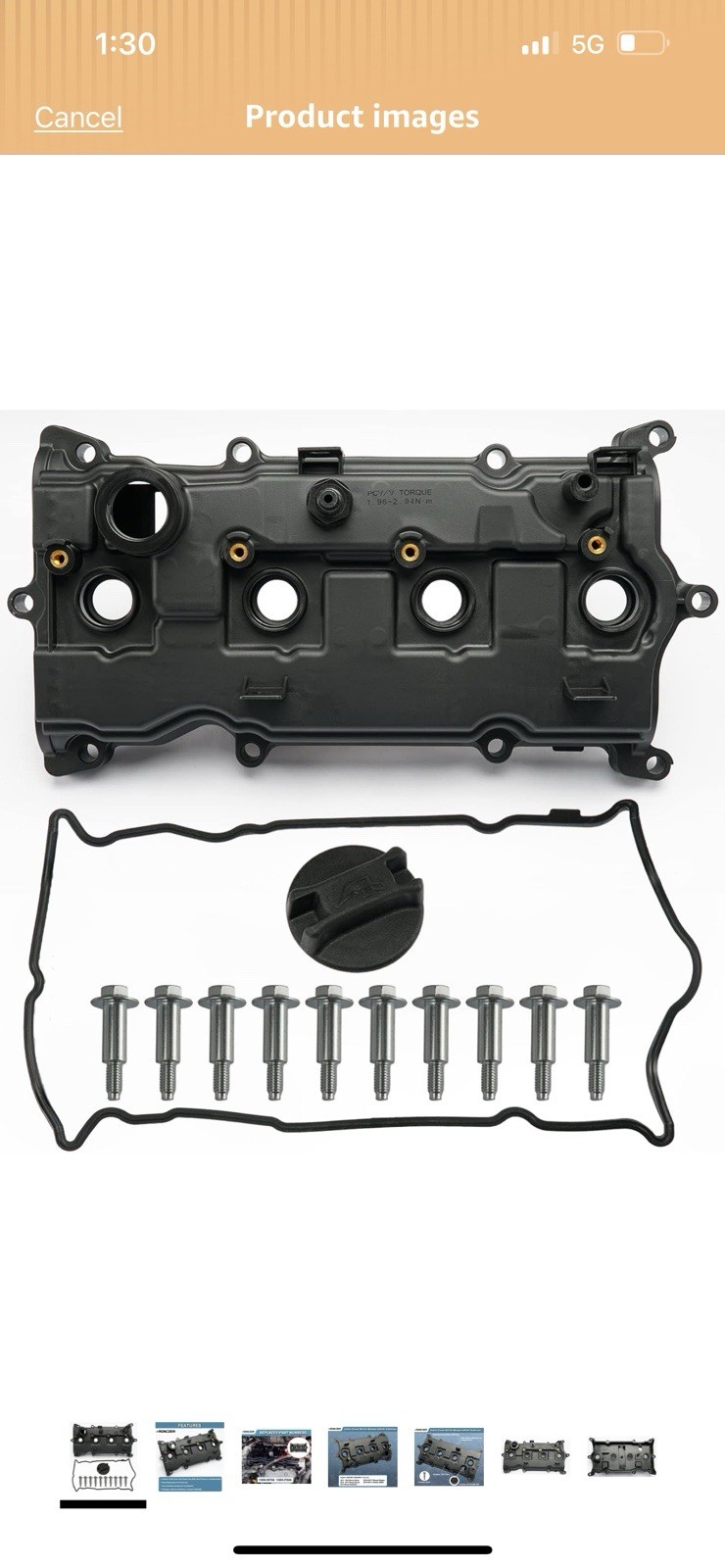 Engine Valve Cover & Gasket & Cap & Bolts for 2017-2020 Nissan Altima Rogue 2.5L