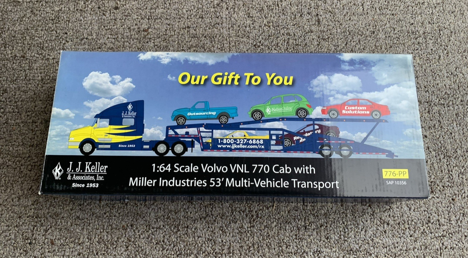 JJ Keller 1:64 Scale Volvo VNL770 Cab with Miller Industries 53’ Multi-vehicle