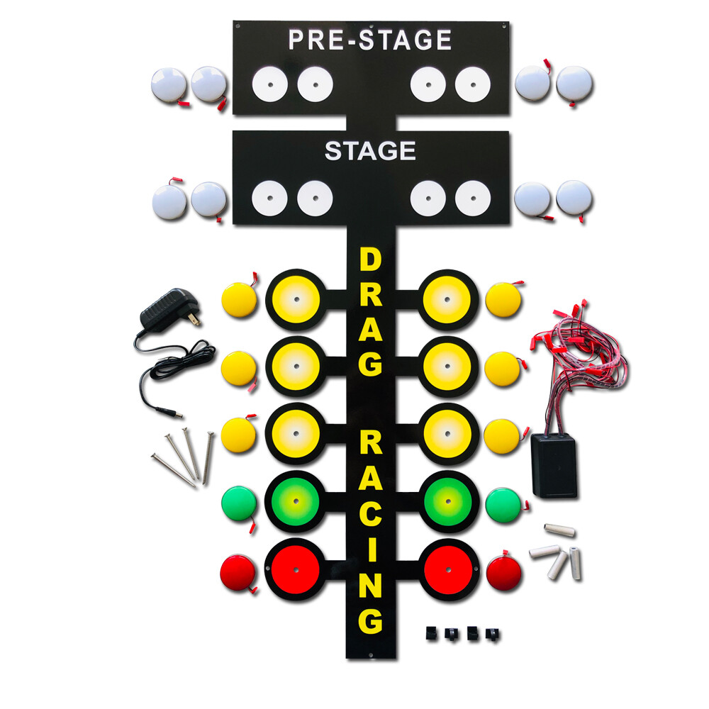 Large LED Light up Drag Tree Racing Metal Sign Garage art decoration - 3 FT Tall