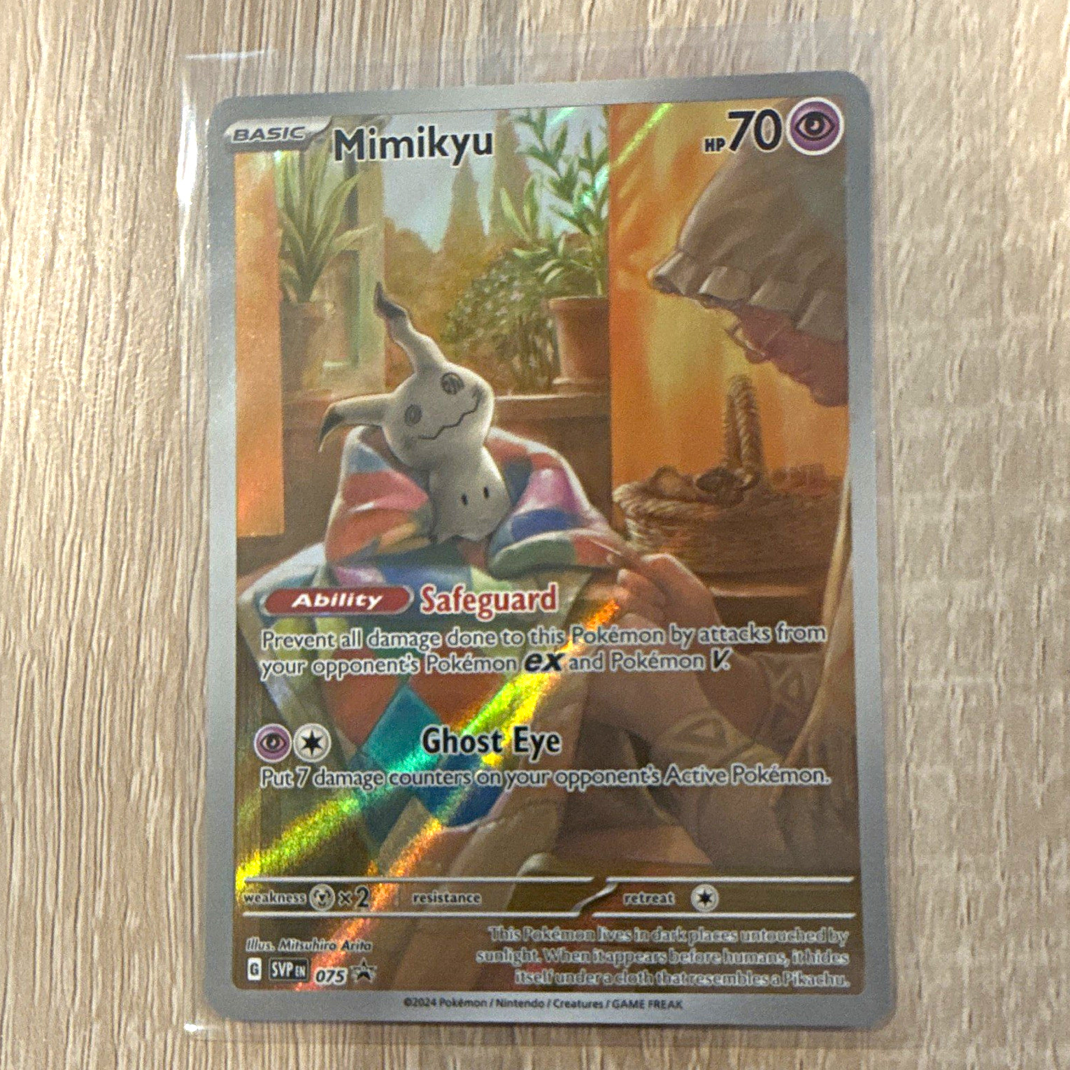 Pokemon TCG Mimikyu 075 SV Scarlet & Violet Promo Holo English 70 HP Pokemon TCG Mimikyu 075 SV Scarlet & Violet Promo Holo English 70 HP