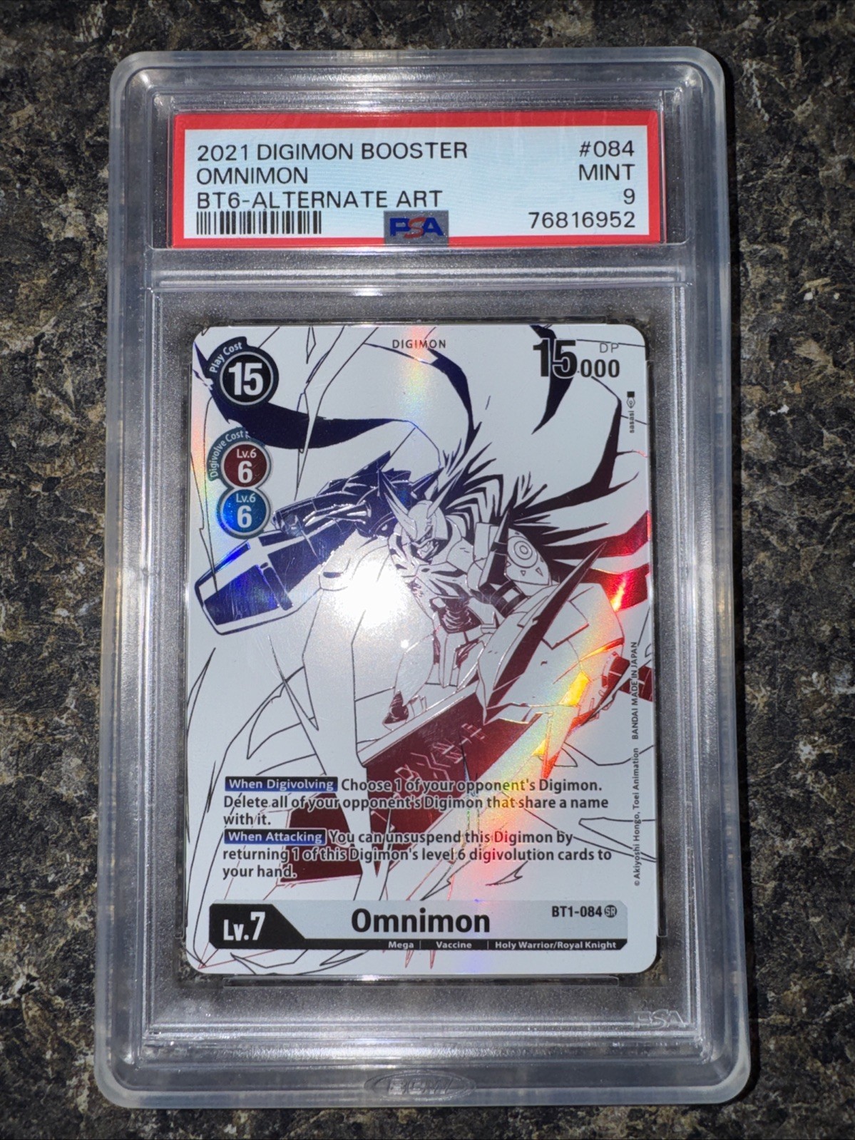 PSA 9 2021 Digimon Double Diamond Omnimon BT1-084 Alternate Art GHOST RARE PSA 9 2021 Digimon Double Diamond Omnimon BT1-084 Alternate Art GHOST RARE