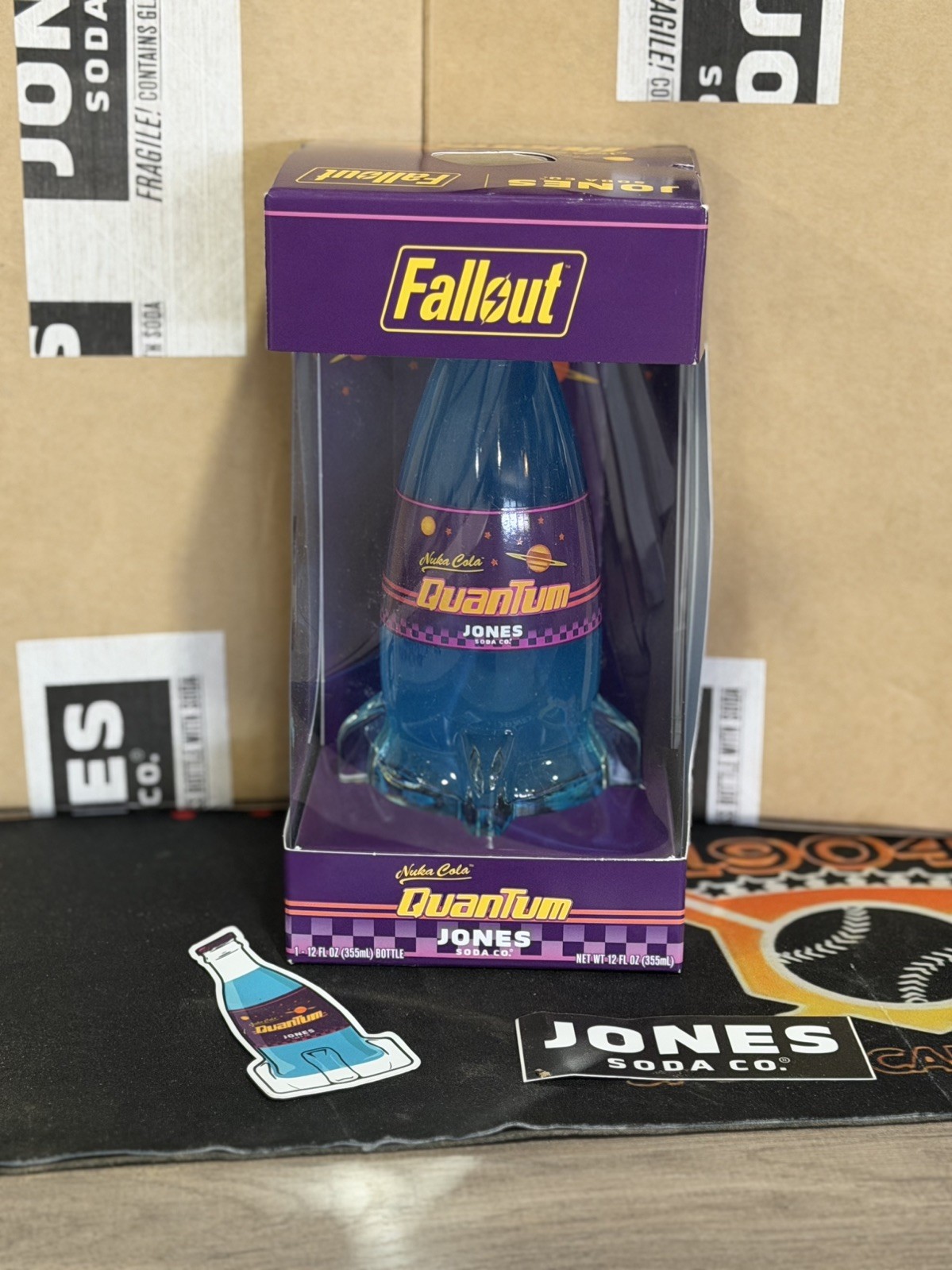 Rare Jones Soda Co. Fallout Nuka-Cola Quantum Glass Bottle in Box Rare Jones Soda Co. Fallout Nuka-Cola Quantum Glass Bottle in Box