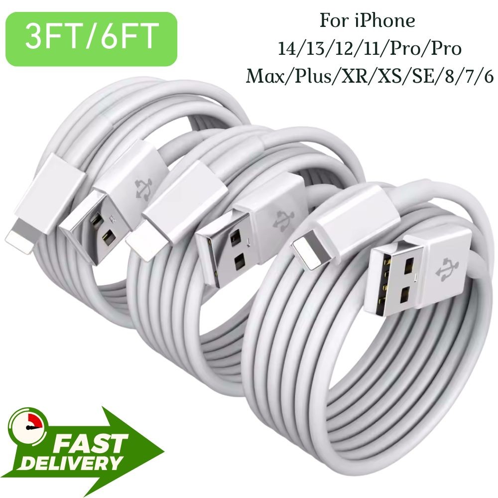 USB Fast Charger Cable 3Ft 6Ft Cord For iPhone 14 13 12 11 Pro XS XR X 8 7 6 Lot USB Fast Charger Cable 3Ft 6Ft Cord For iPhone 14 13 12 11 Pro XS XR X 8 7 6 Lot