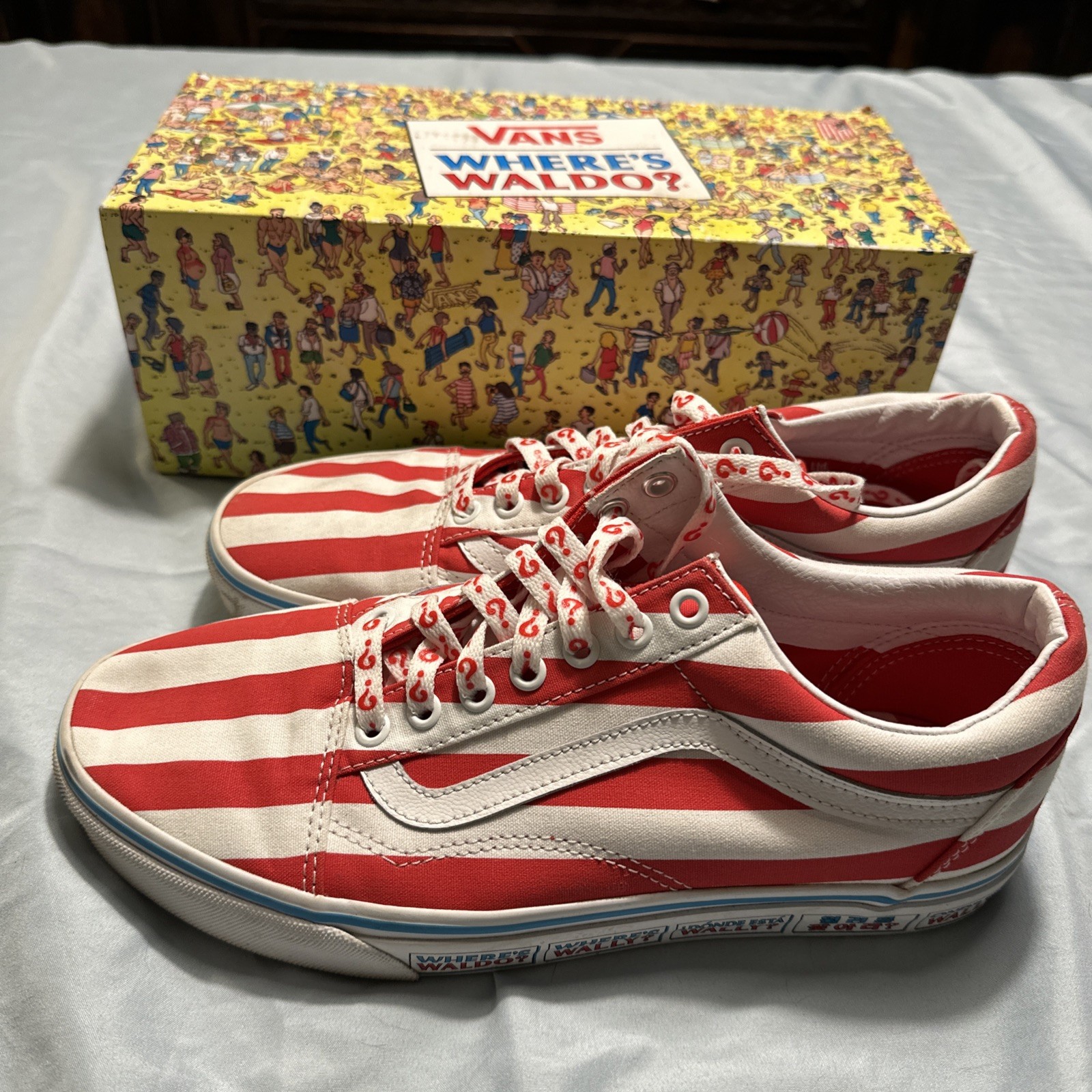 Vans Old School \'Where\'s Waldo\' Striped Shoes Men\'s Size 9 woman’s 10.5 (C) Vans Old School \'Where\'s Waldo\' Striped Shoes Men\'s Size 9 woman’s 10.5 (C)