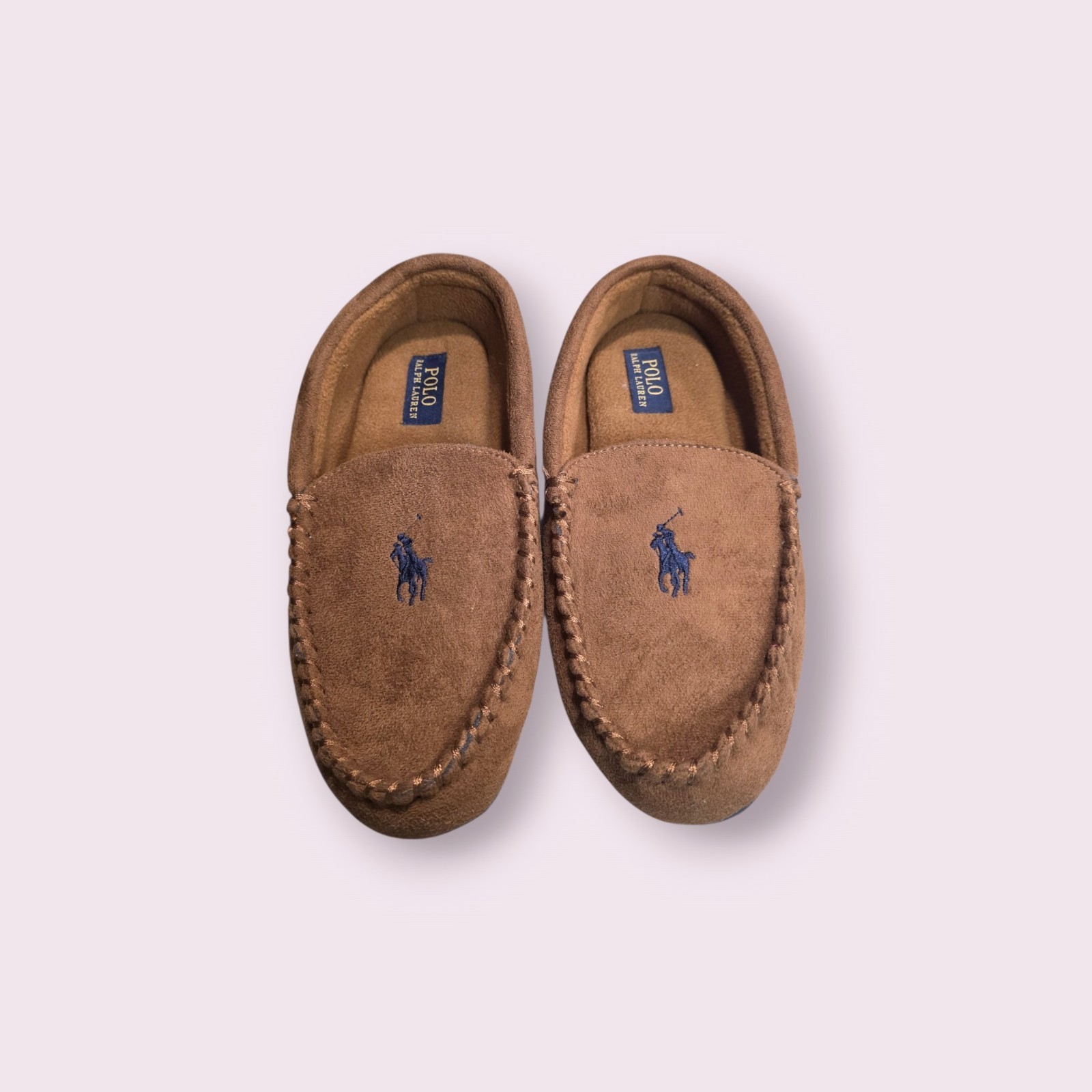 Vintage 2004 Polo Ralph Lauren Dezi Slipper Men 8 Brown Faux Fur Lined Moccasin Vintage 2004 Polo Ralph Lauren Dezi Slipper Men 8 Brown Faux Fur Lined Moccasin