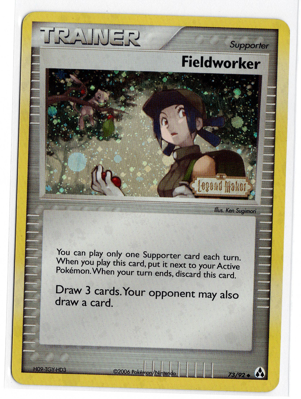 2006 Pokemon EX Legend Maker Fieldworker (Mew) Reverse Holo Foil #73