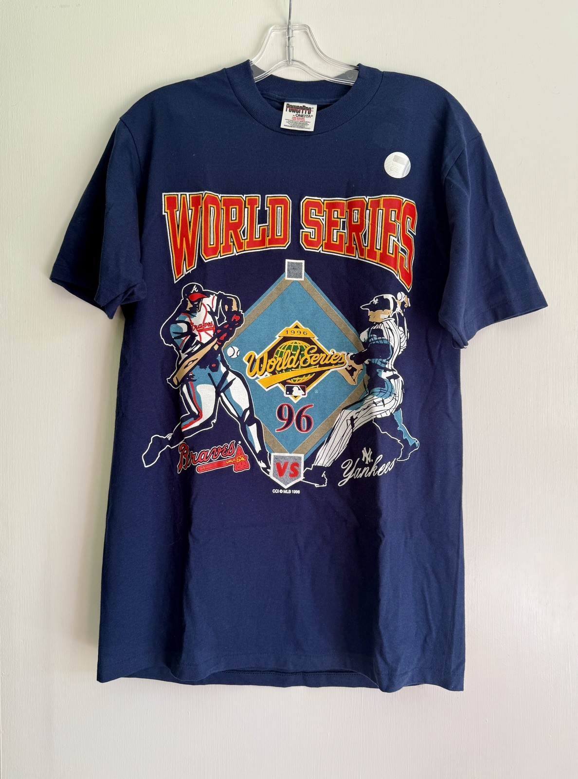Vintage 1996 World Series T Shirt Braves Yankees Oneita 90s MLB Baseball