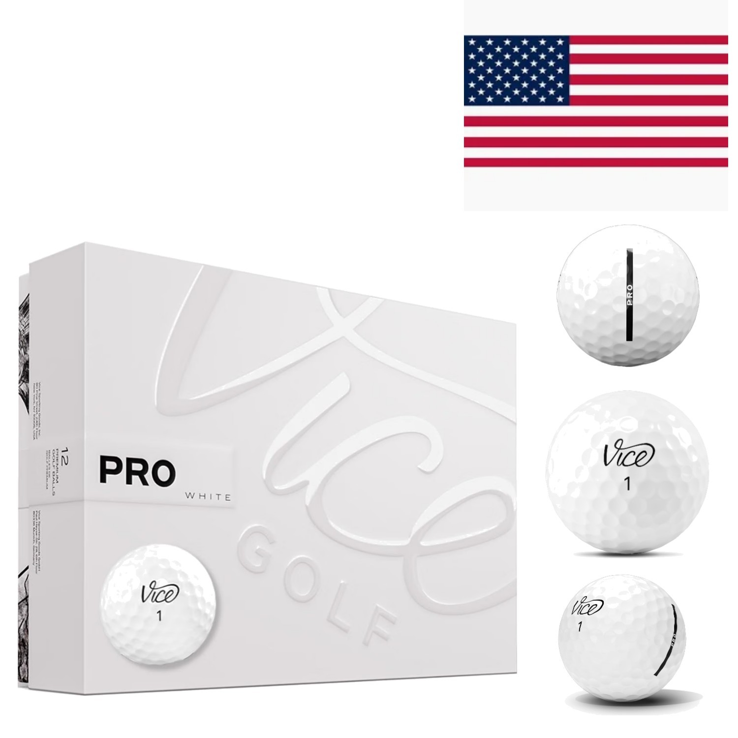 Exceptional Vice Pro Golf Balls - 12 Pack, Precision Spin for Advanced Golfers
