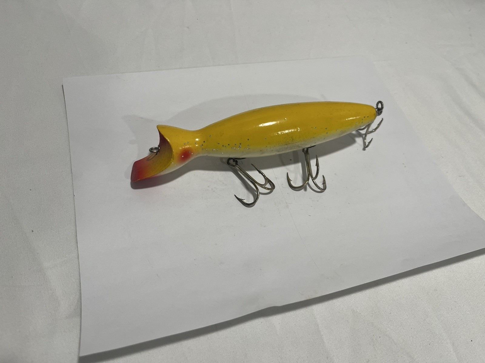 Vintage Gibbs Yellow /White Casting Swimmer Lure 3.25 Ounces 7.25 Inches Vintage Gibbs Yellow /White Casting Swimmer Lure 3.25 Ounces 7.25 Inches