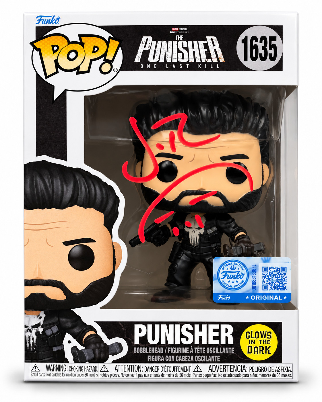 Jon Bernthal autograph signed Funko Pop #1635 The Punisher JSA w/ Face Drawing