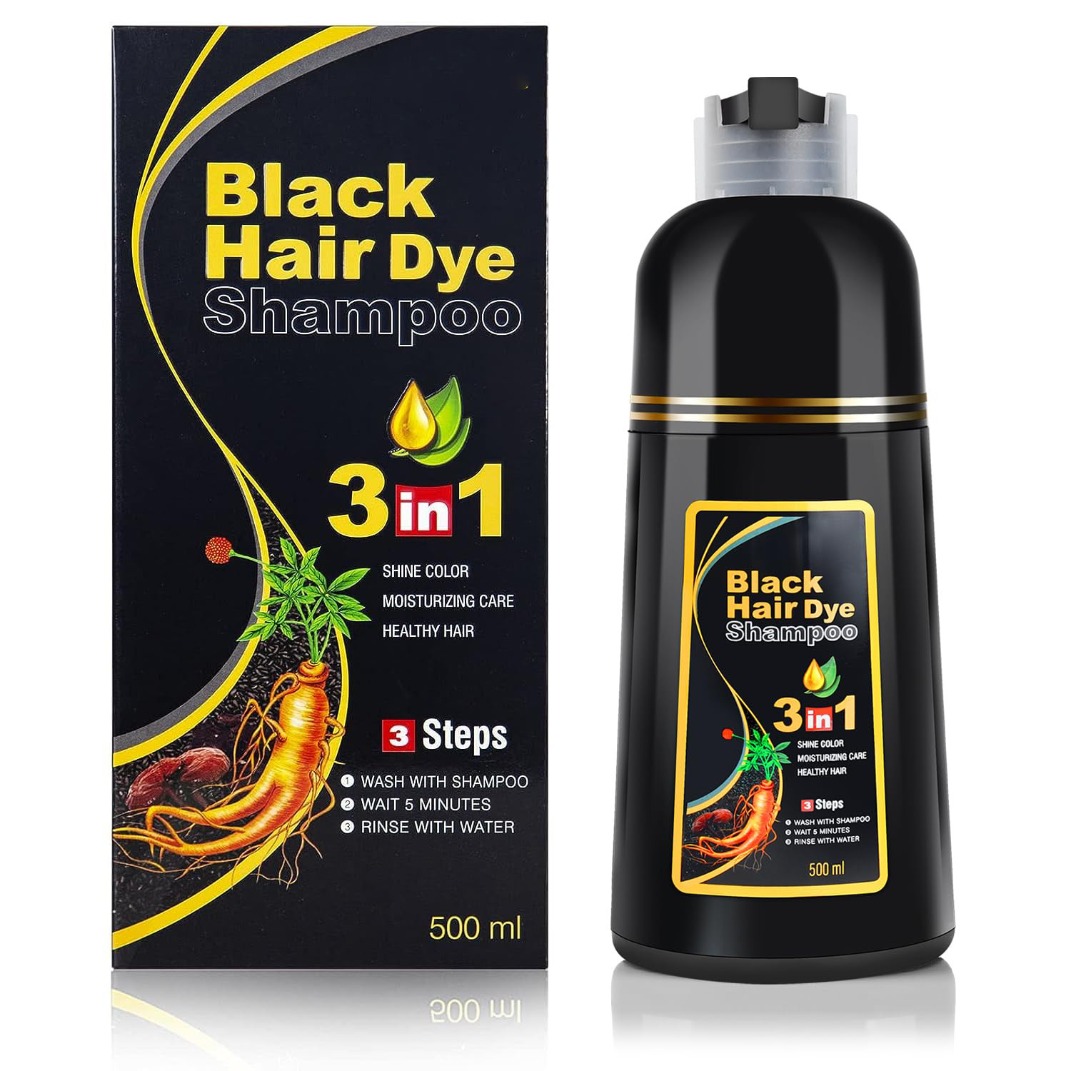 MEIDU Black Hair Dye Shampoo 3 in 1, Shampoo for Color Treated Hair 100% Gray MEIDU Black Hair Dye Shampoo 3 in 1, Shampoo for Color Treated Hair 100% Gray