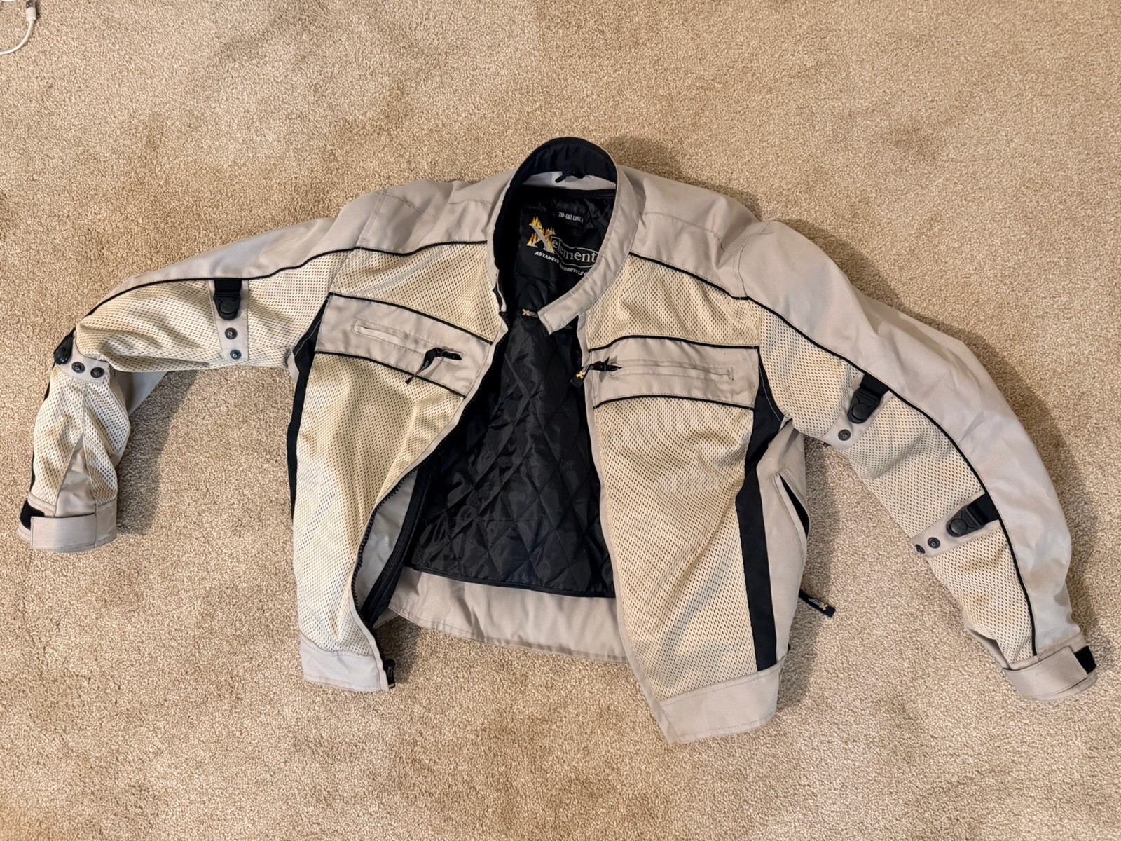 Xelement Men’s Mesh Armored Motorcycle Jacket with Thermal Liner Size L USA