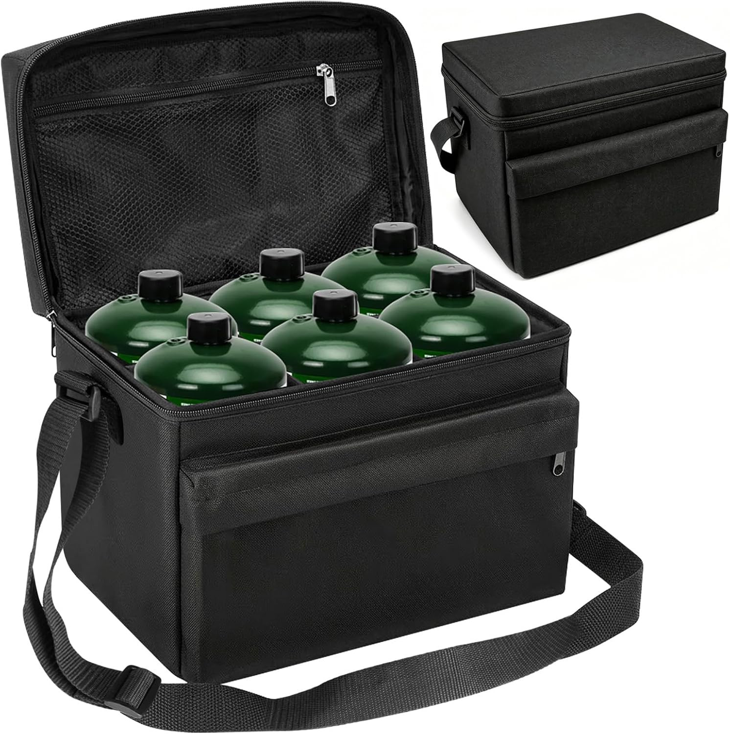 Upgraded 1LB Propane Tank Storage Bag Holds 6 Pcs Gas Tank 16 OZ, Portable Refil