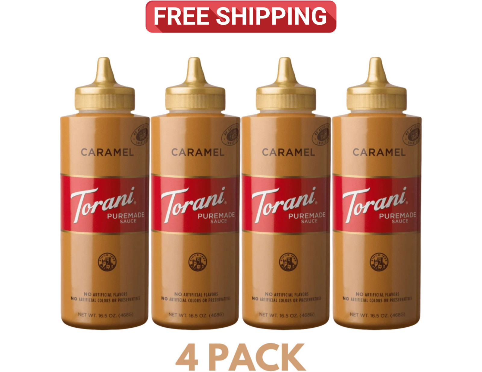 Torani Puremade Caramel Sauce 16.5 oz, 4 Pack Torani Puremade Caramel Sauce 16.5 oz, 4 Pack