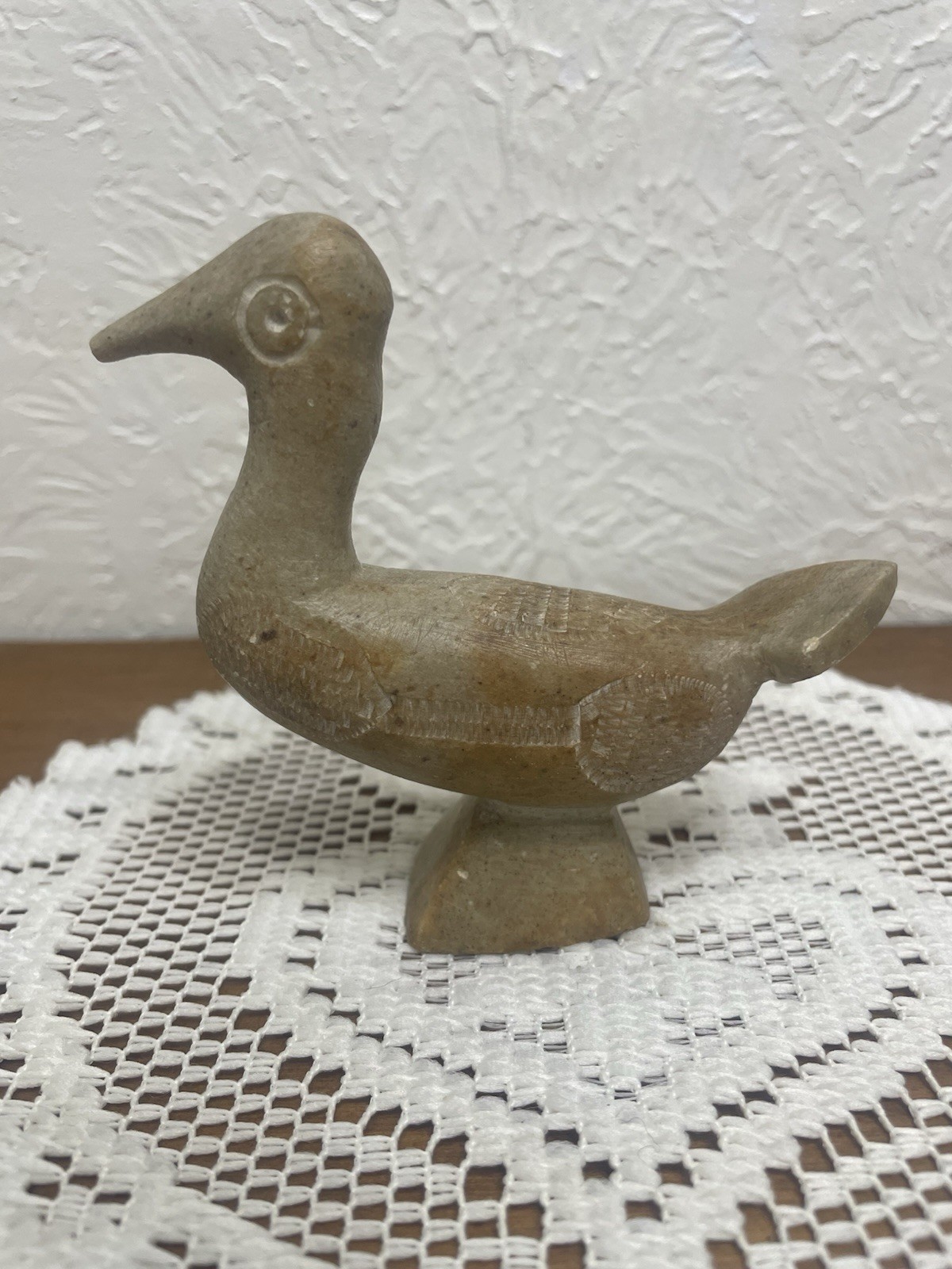 Vintage Hand Carved Stone Bird Small Figurine