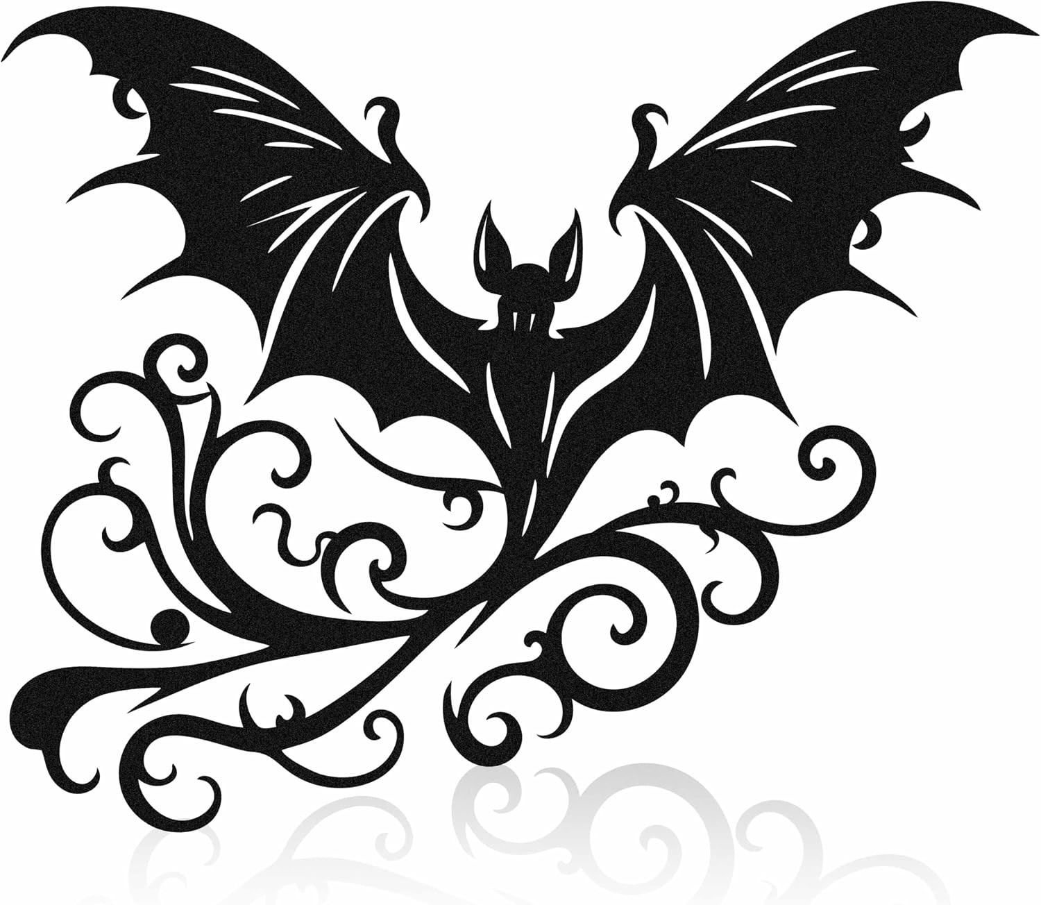 Black Metal Gothic Bat Wall Decor, Vampire Style Goth Ornament, Metal Halloween