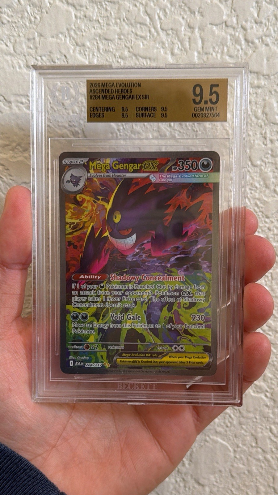 Mega Gengar EX Full Art Secret Rare Holo 284/217 BGS 9.5 (2020) Mega Gengar EX Full Art Secret Rare Holo 284/217 BGS 9.5 (2020)