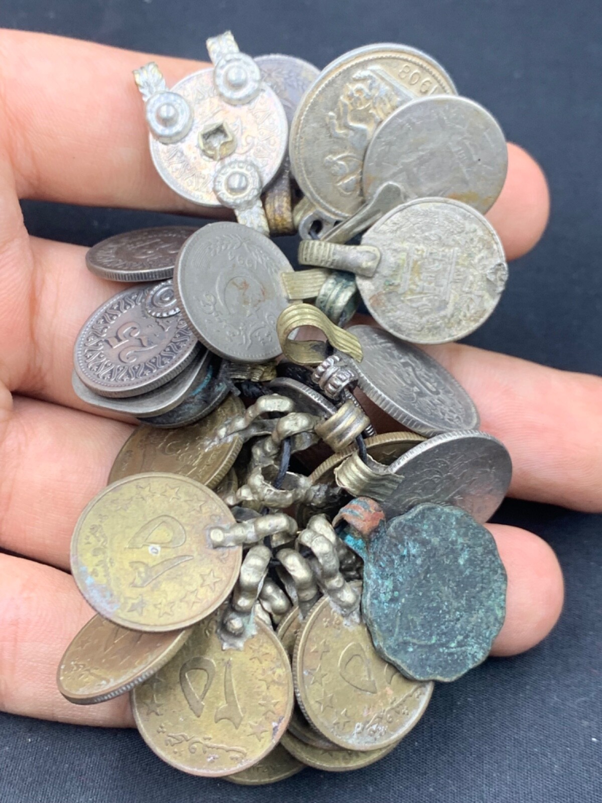 Antique Afghani very old white-metal coin sell by lot Antique Afghani very old white-metal coin sell by lot