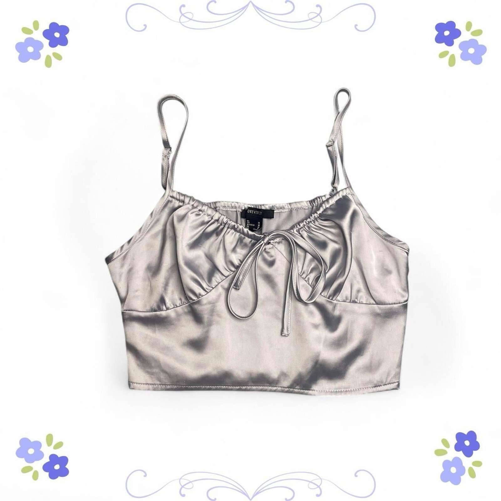 Light Blue Satin Ruched Crop Top Forever 21 Light Blue Satin Ruched Crop Top Forever 21