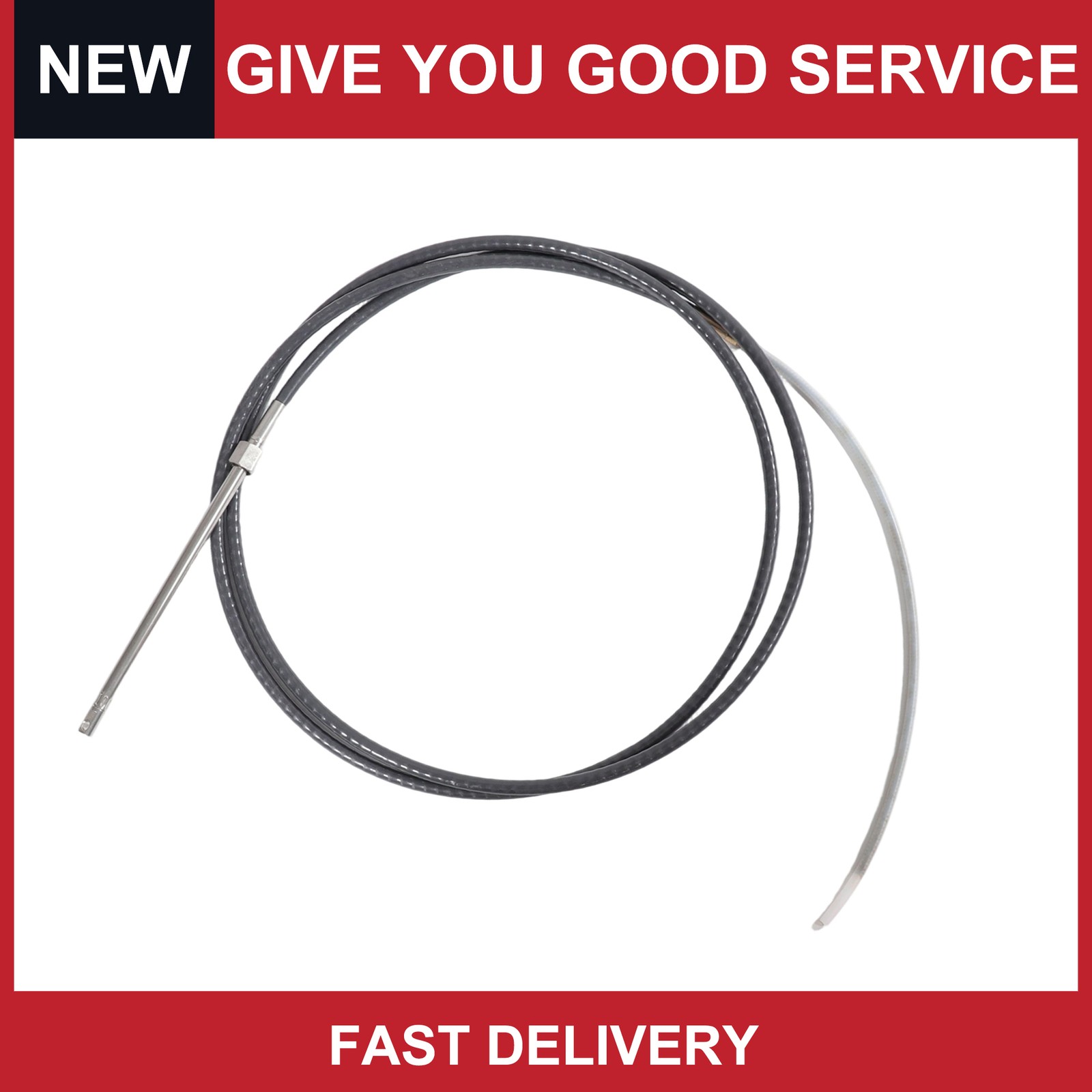 14 ft M66X14 Marine Boat Rack Steering Control Cable Black 1 Pc
