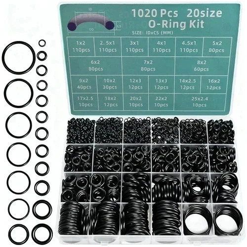 1020PCS O-Ring Assortment Kit | 20 Metric Sizes for Car Repair, Faucet, Air, Gas 1020PCS O-Ring Assortment Kit | 20 Metric Sizes for Car Repair, Faucet, Air, Gas