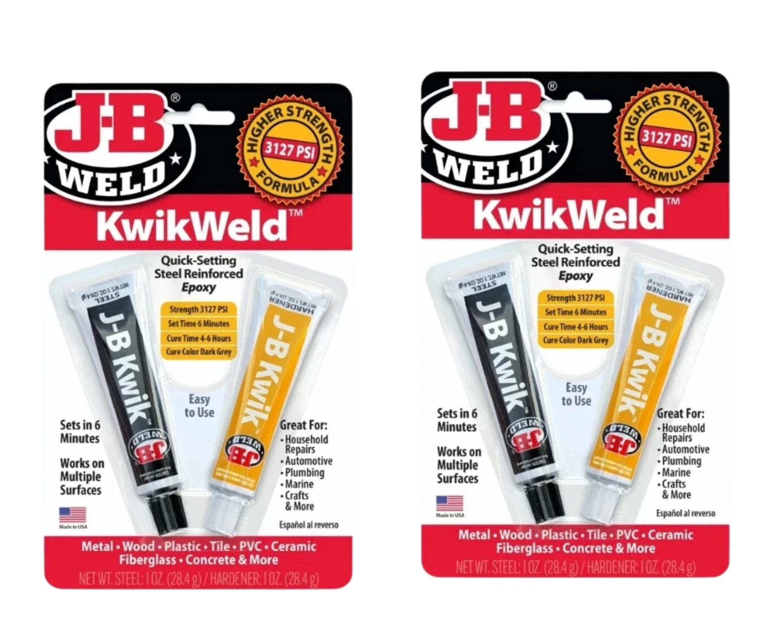 J-B Weld 8276 KwikWeld Quick Setting Steel Reinforced Epoxy - Dark Grey 2 oz J-B Weld 8276 KwikWeld Quick Setting Steel Reinforced Epoxy - Dark Grey 2 oz