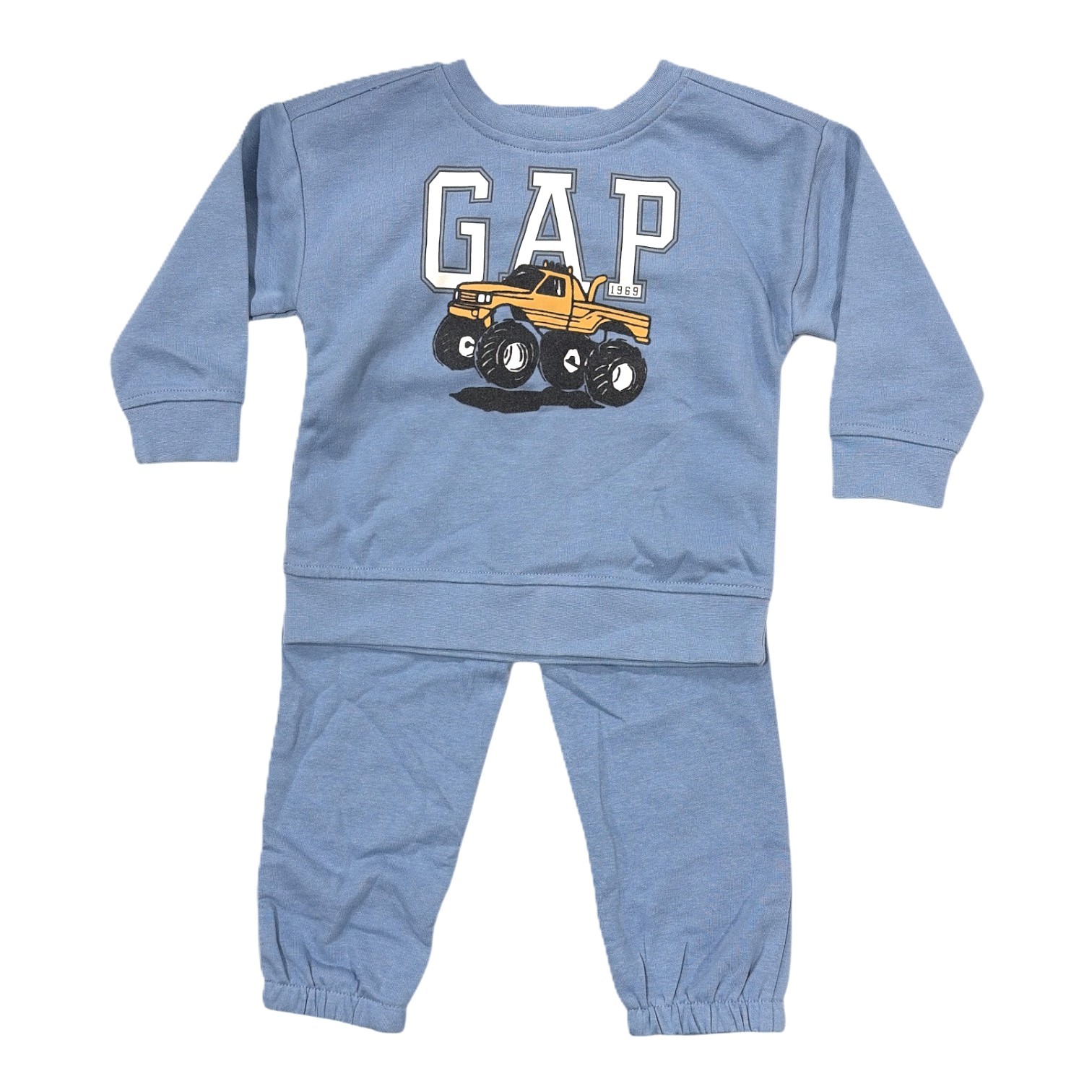 GAP Toddler Boys 2-Piece Logo Fleece Sweatshirt & Jogger Pant Set (3T)