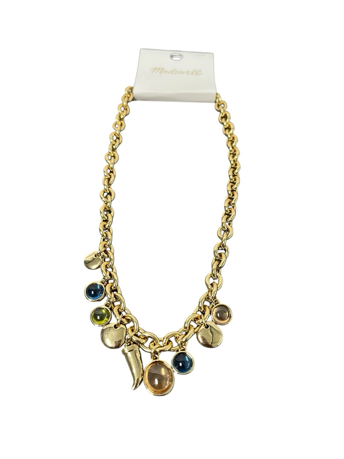 Madewell Semi Precious Stones Gold Chain Minimalist Boho Women’s Necklace New Madewell Semi Precious Stones Gold Chain Minimalist Boho Women’s Necklace New