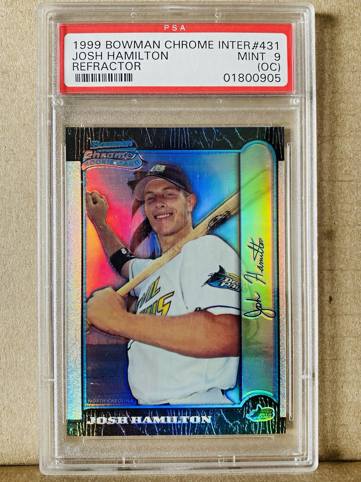 Josh Hamilton 1999 Bowman Chrome Int'l Refractor #431 RC /100 PSA 9 (OC) Josh Hamilton 1999 Bowman Chrome Int'l Refractor #431 RC /100 PSA 9 (OC)