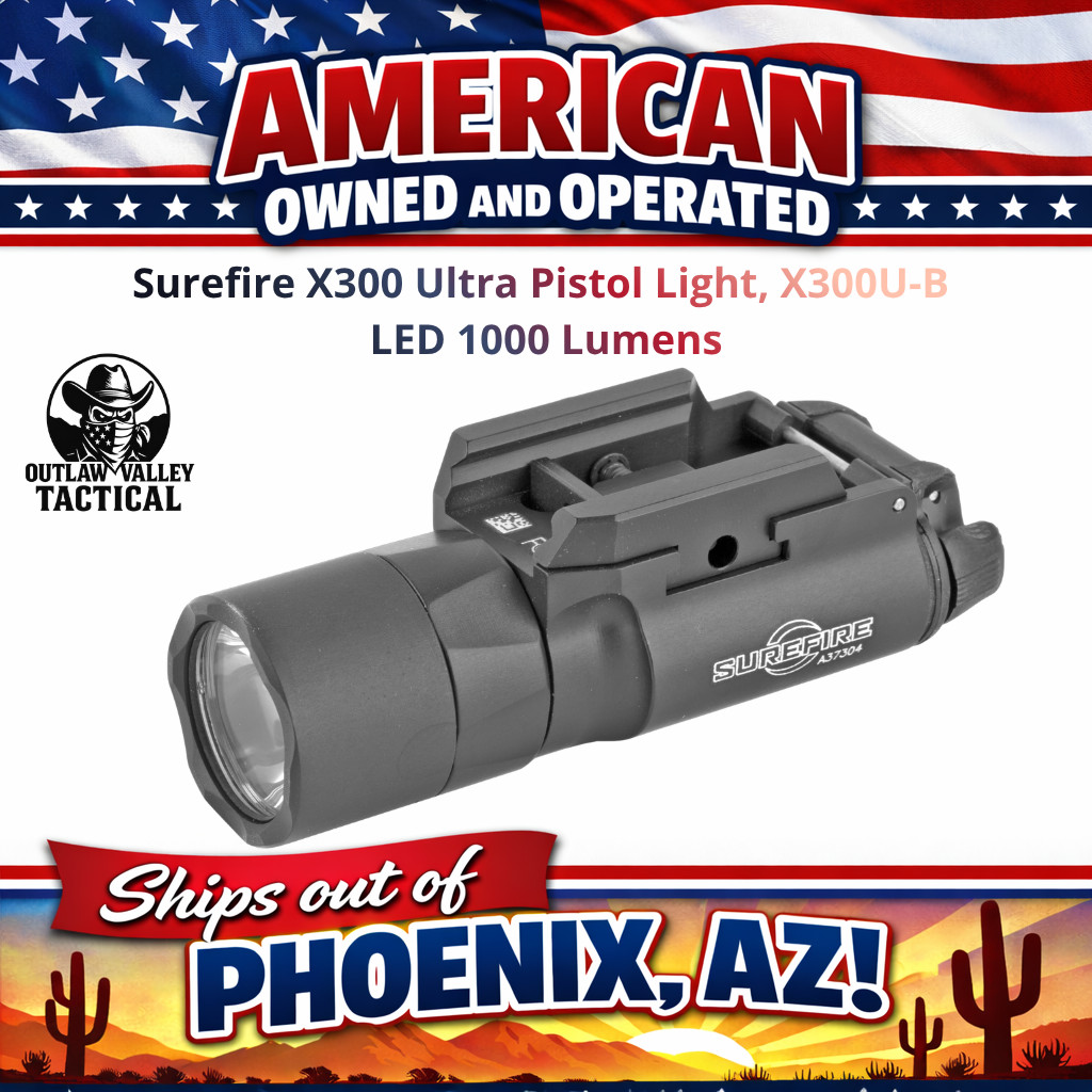 Surefire X300 Ultra Pistol Light, X300U-B LED 1000 Lumens - Black