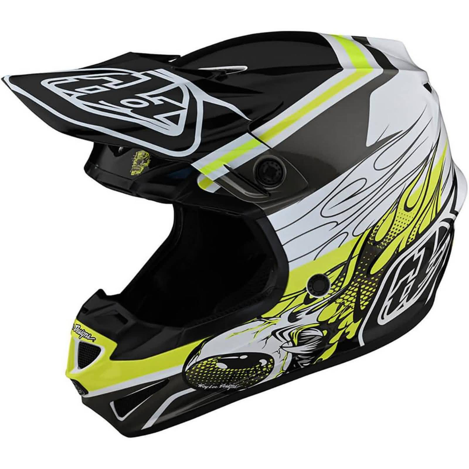 Troy Lee Youth SE4 Polyacrylite Skooly Motorcycle Helmet Black/Yellow - Medium Troy Lee Youth SE4 Polyacrylite Skooly Motorcycle Helmet Black/Yellow - Medium