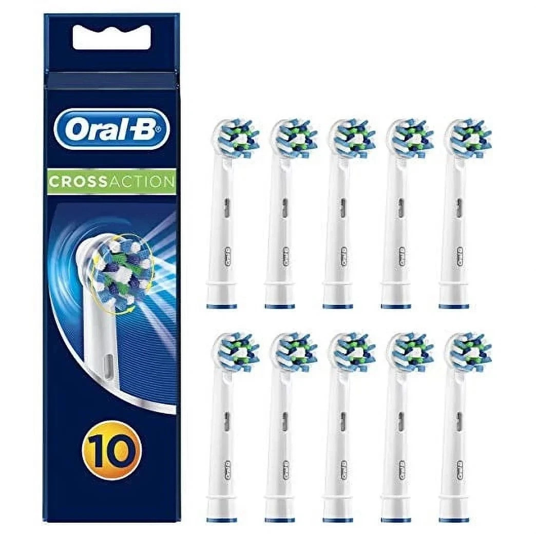 Oral B Cross Action Electric Toothbrush Replacement Brush Heads Refill, 10 Count