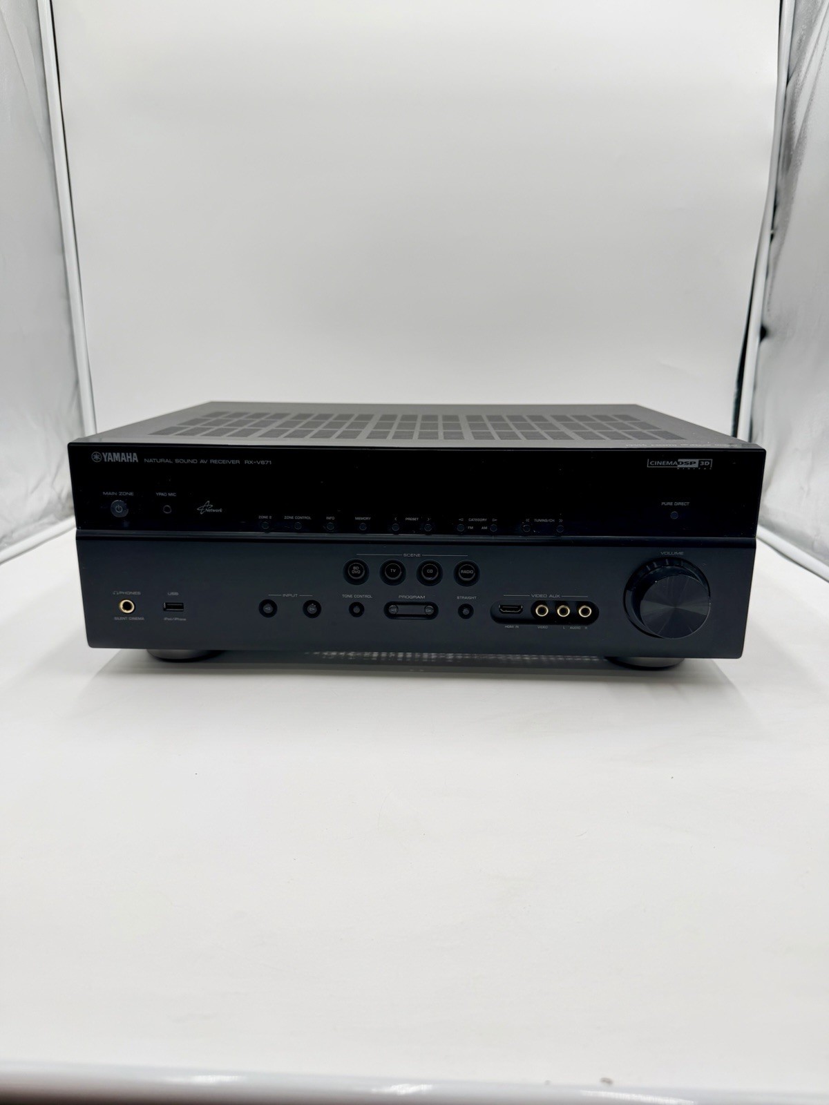 Yamaha RX-V671 Black 7.1 Ch HDMI Home Theater AV Receiver Power On UNTESTED GC Yamaha RX-V671 Black 7.1 Ch HDMI Home Theater AV Receiver Power On UNTESTED GC