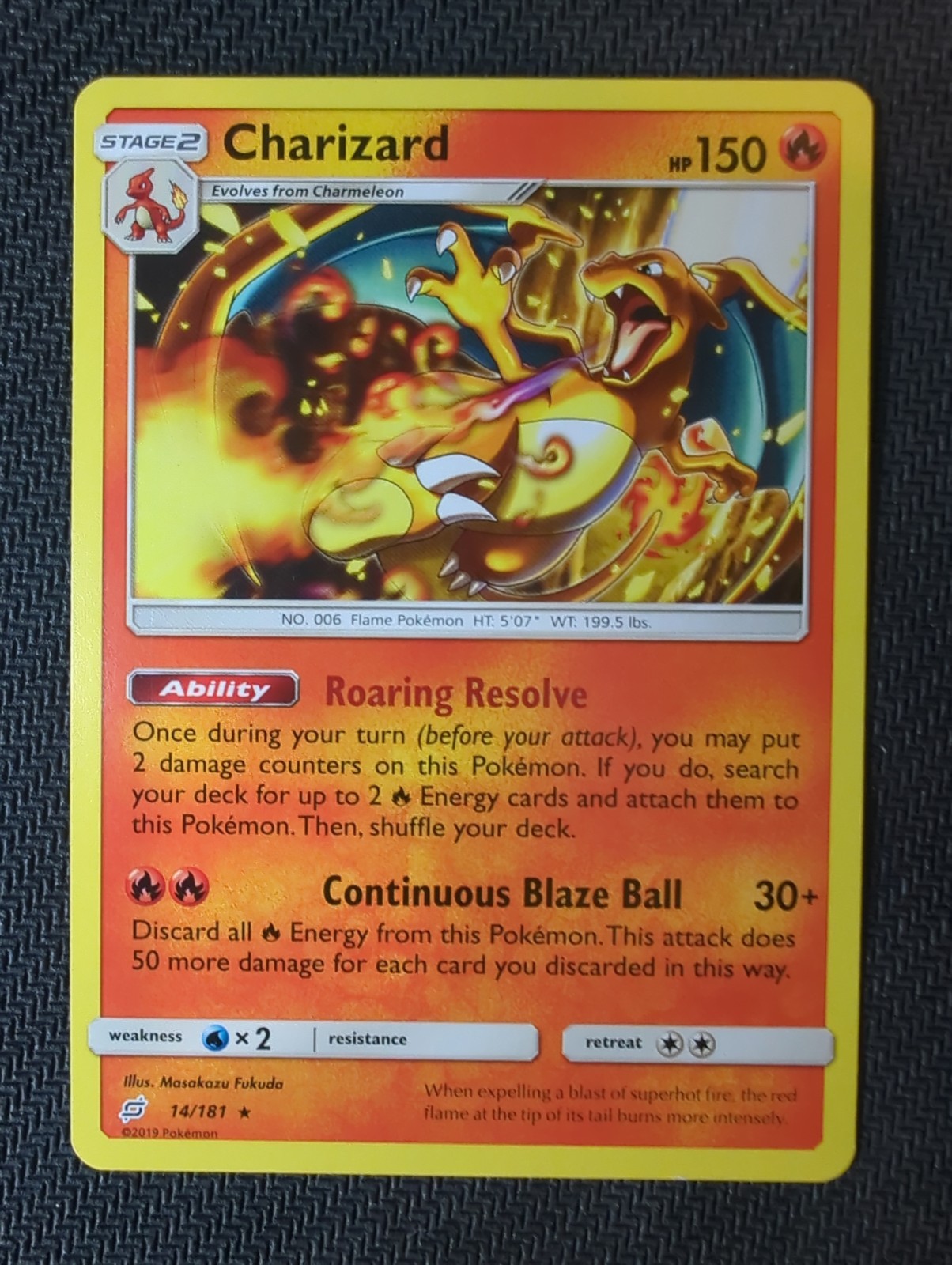 Pokemon SM Sun & Moon Team Up Charizard 14/181 2019 Non-Holo Rare Pokemon SM Sun & Moon Team Up Charizard 14/181 2019 Non-Holo Rare