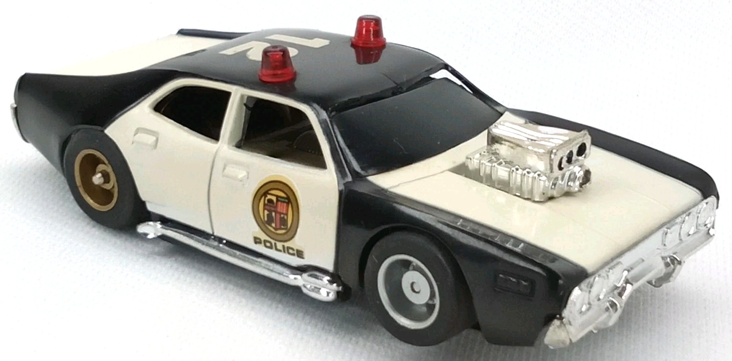 Tyco Slot Car Police #12 Black & White Dodge Charger Vintage 1970s Signed