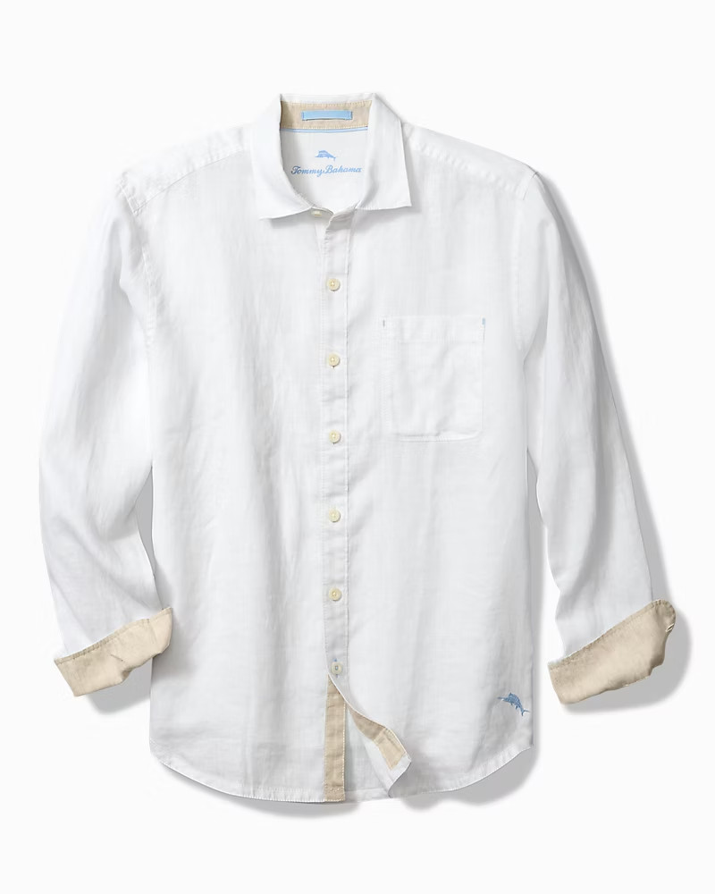 Tommy Bahama Men's Paradise Breezer 100% Linen Long Sleeve Shirt ( Muticolor)