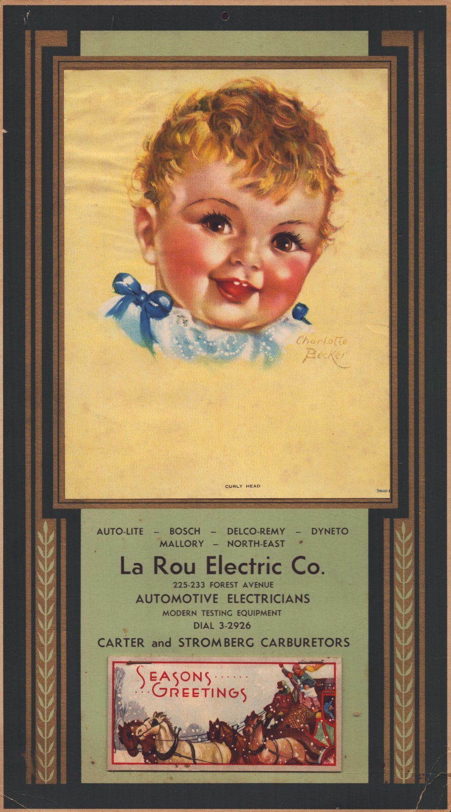 1936 Calendar La Rou Electric Co. - 16\ 1936 Calendar La Rou Electric Co. - 16\