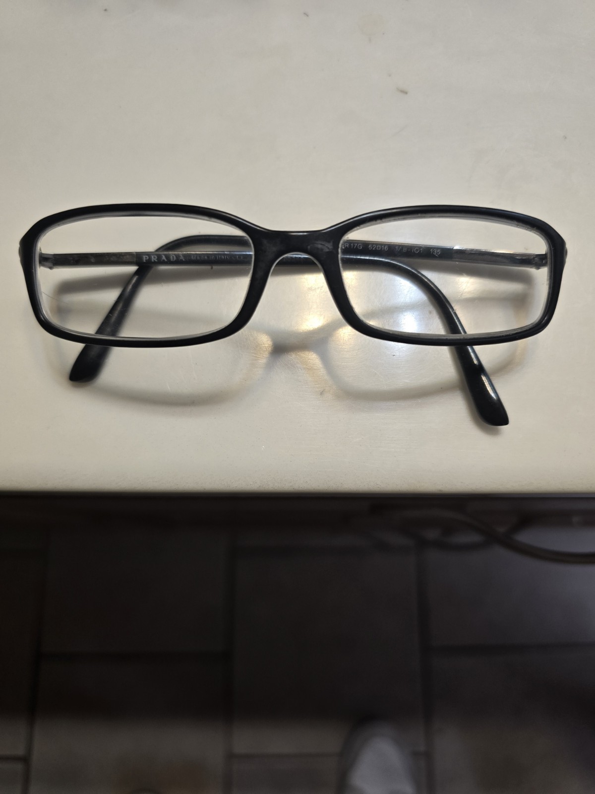 PRADA VPR17G 1AB-1O1 Black Eyeglasses Frames 52-16-135 Italy frames only PRADA VPR17G 1AB-1O1 Black Eyeglasses Frames 52-16-135 Italy frames only
