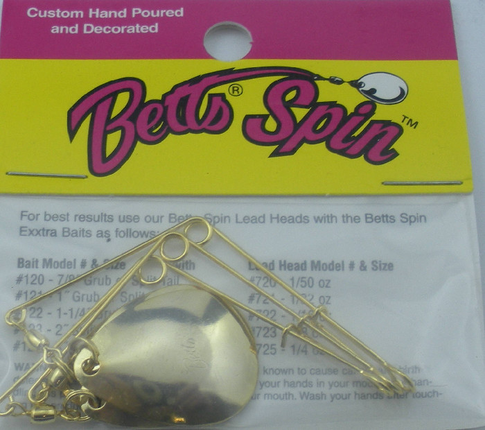 Betts 30-3-3G Size 3 Gold Jig Spinner 3Pk